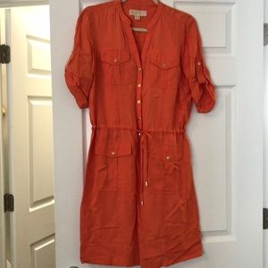 Michael Kors orange shirt dress
